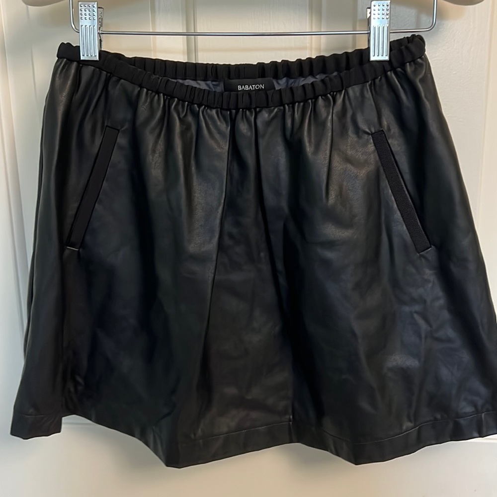 Babaton faux leather skirt, Elastic waist xs